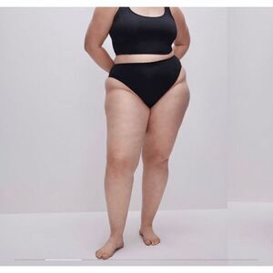 Good American Women's Compression Cheeky Bikini Swim Bottom Black